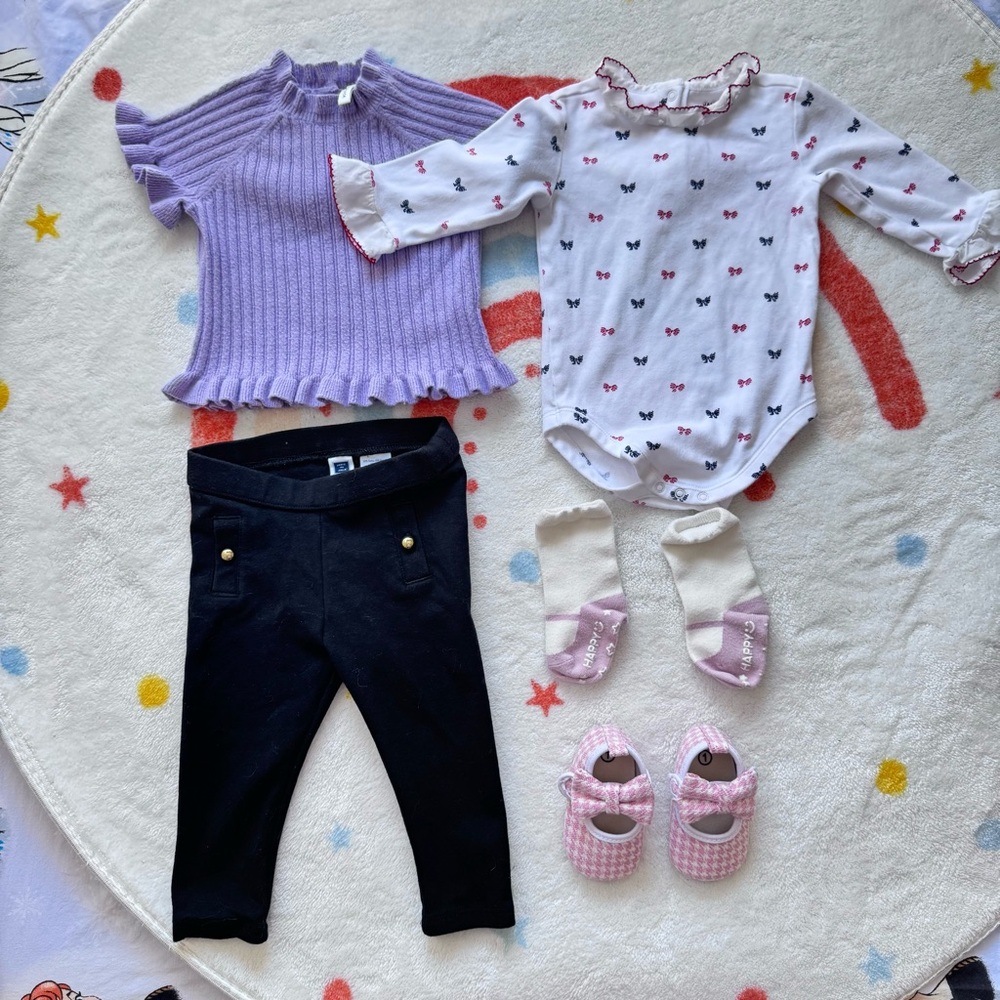Janie and Jack Baby Girl Outfit Bundle – 6–24M